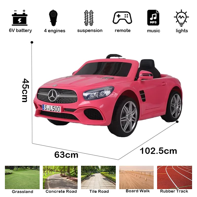 6V Licensed Mercedes-Benz SL500 Kids Electric Ride-On Car