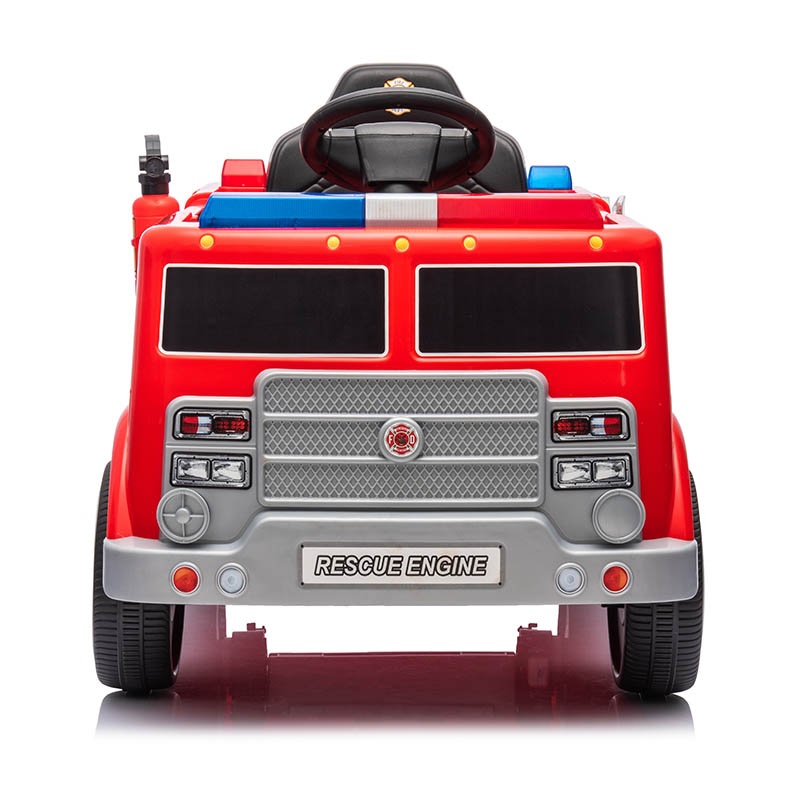 12V Electric Fire Engine for Kids with Front and rear polce lights