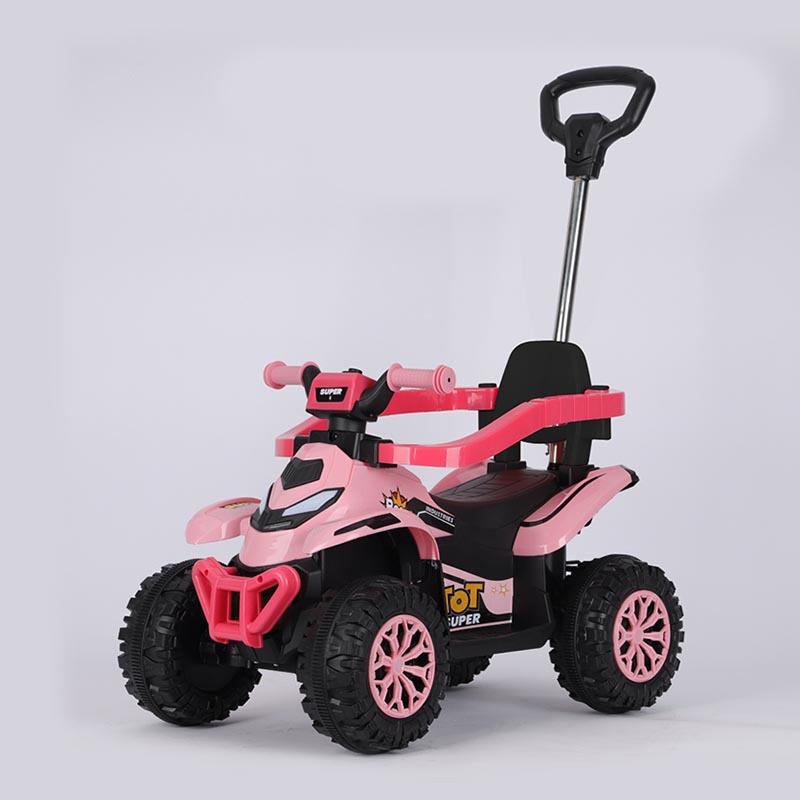 Kinder-ATV met duwstang en reling