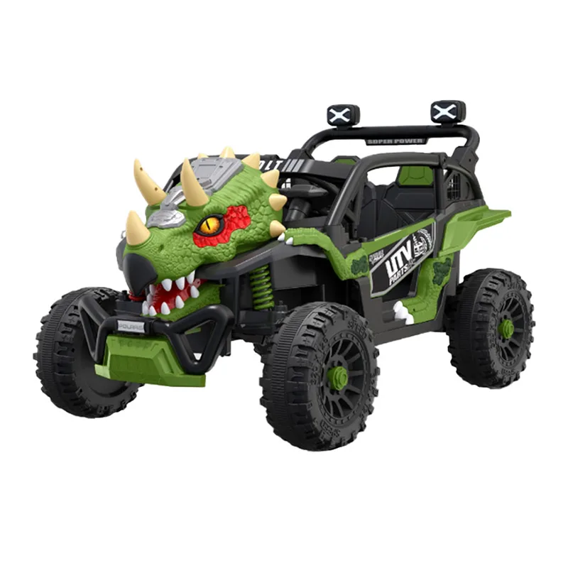 Elektrische kinderauto 12V Rit op UTV-dinosaurusauto