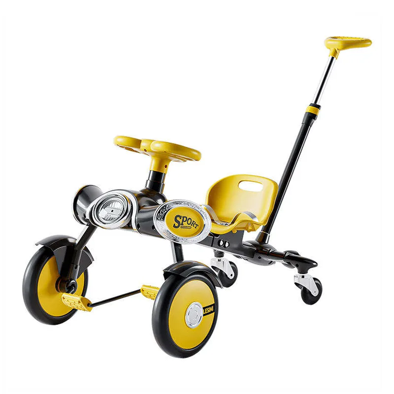 Kinderpedaaldriftauto met duwhandgreep en 4 wielen Go Kart