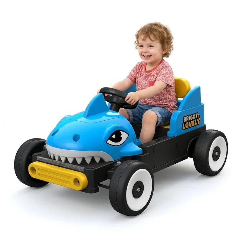 Nieuwe 12V batterij aangedreven haaienkop 4 wielen kinderrit op auto